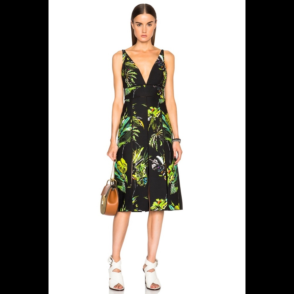 Proenza Schouler Black Deep V-neck Silt Midi dress